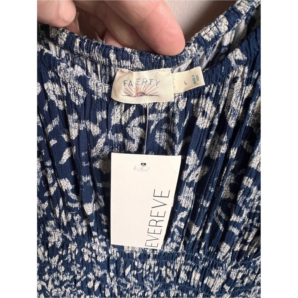 Faherty Navy Blue Floral Maxi Dress - Picture 5 of 12